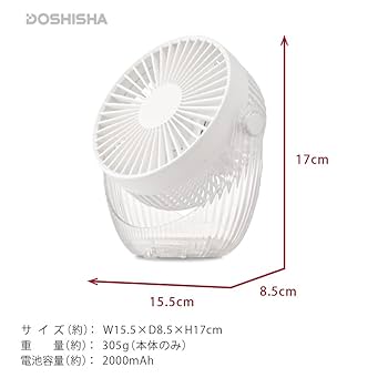 Amazon | 【マグネット付き】ドウシシャ 卓上扇風機 クリア